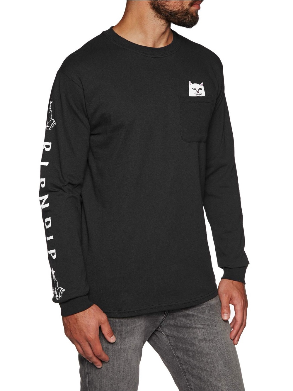 RIPNDIP Long Sleeve Graphic Pocket Tee